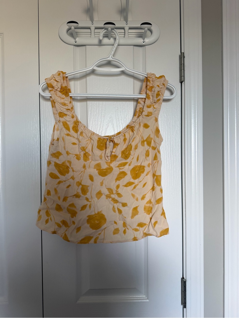 Dynamite Cream Tank Top with Yellow Floral Print